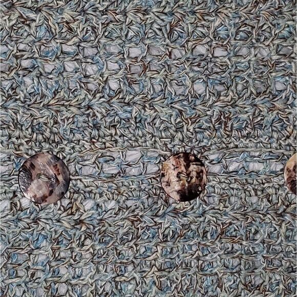 J.H. collectibles crochet 3/4 Sleeve Button Up Cardigan Sweater Sz L - Picture 4 of 5